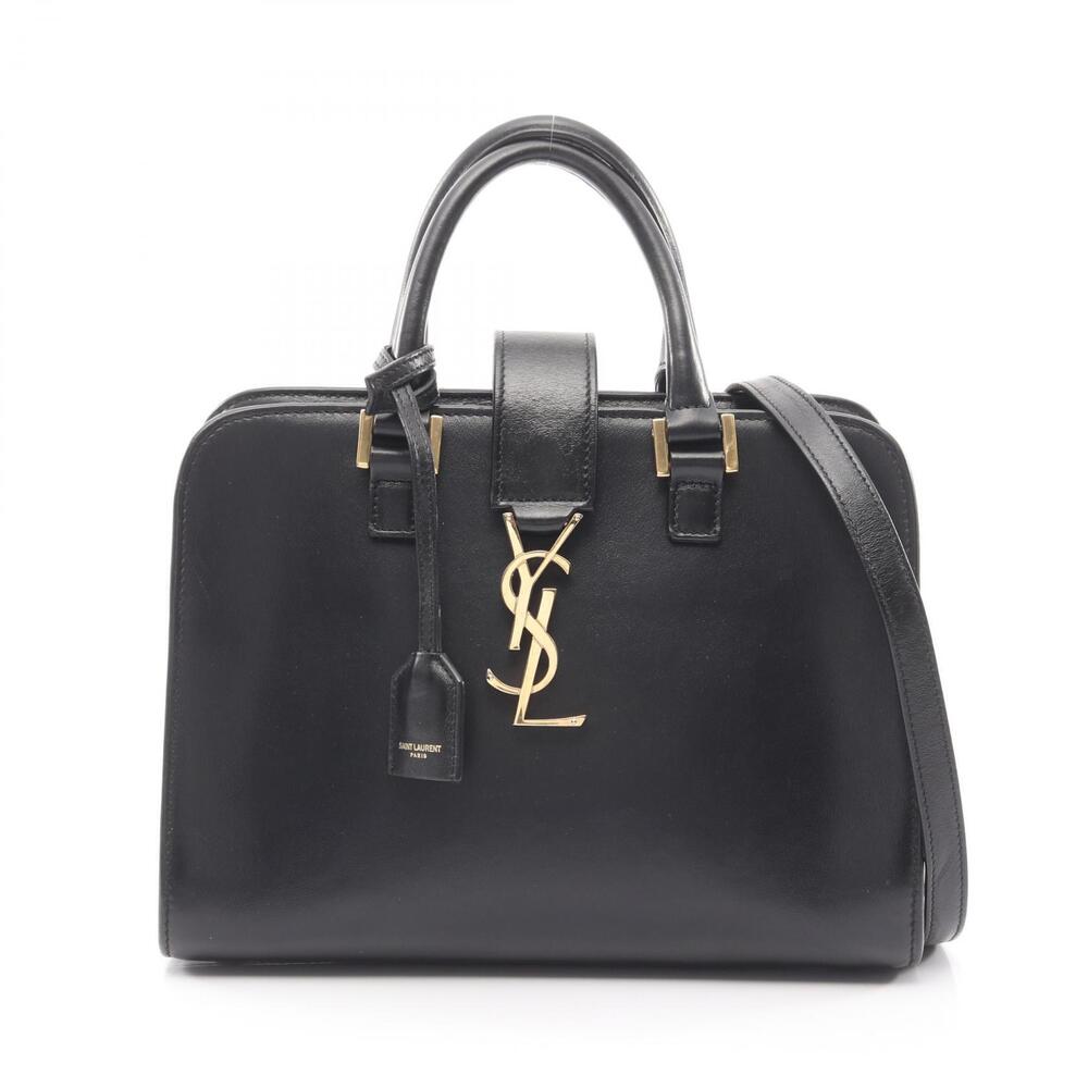 Saint Laurent Paris YSL Baby Monogram Cabas handbag leather black